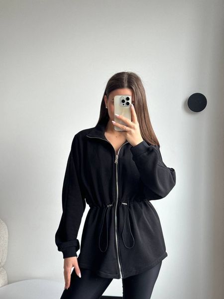 Жіноча трикотажна зіп-кофта з кулісками на талії, one size (арт. 1522-211) 1522-211 фото