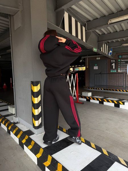 Тёплый спортивный костюм с лампасами из тринитки пенье на флисе (арт. 737-759) 737-759 фото