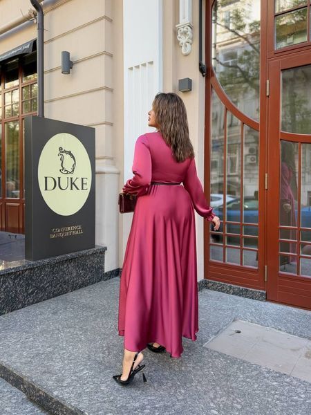 Р. 50-64 Жіноча ошатна сукня максі, з еко-шовку, великі розміри 734-4475 фото