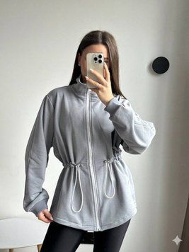 Женская трикотажная зип-кофта с кулисками на талии, one size (арт. 1522-211) 1522-211 фото