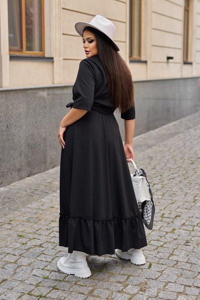 Р. 50-60 Стильное платье макси с юбкой клеш большие размеры 58/60 0875/1 фото
