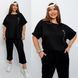 Р. 50-60 Женский трикотажный костюм (код 090) с удлинённой футболкой и бриджами, большие размеры 2333-090 фото 6