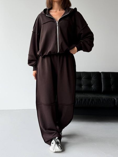 Жіночий спортивний костюм з якісної тринитки із зіп-кофтою, one size (арт. 116-665) 116-665 фото